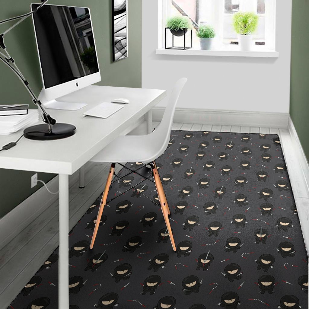 little ninja pattern print area rug floor decor 5484