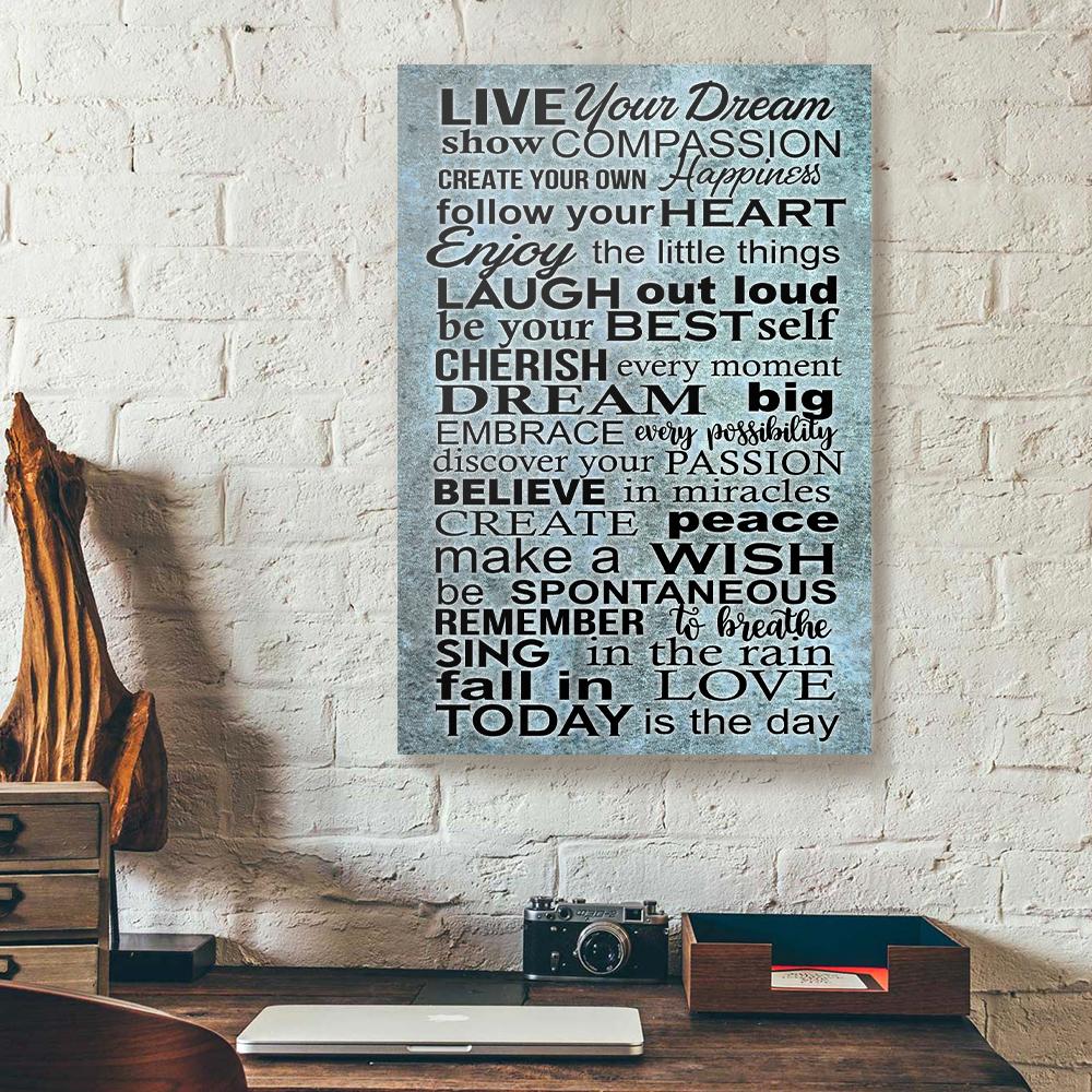 live your dream canvas prints wall art decor 3210