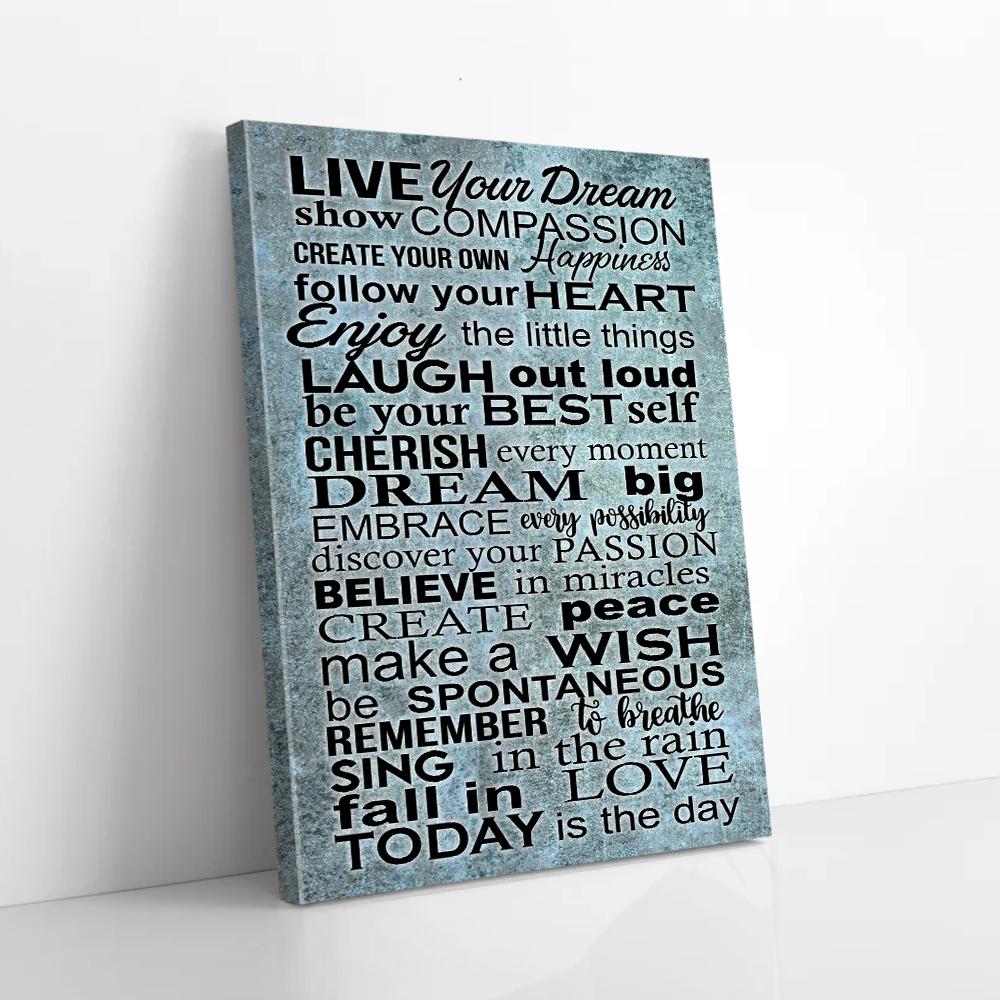 live your dream canvas prints wall art decor 3934