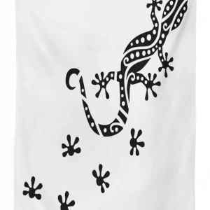 lizard and footprints 3d printed tablecloth table decor 3956