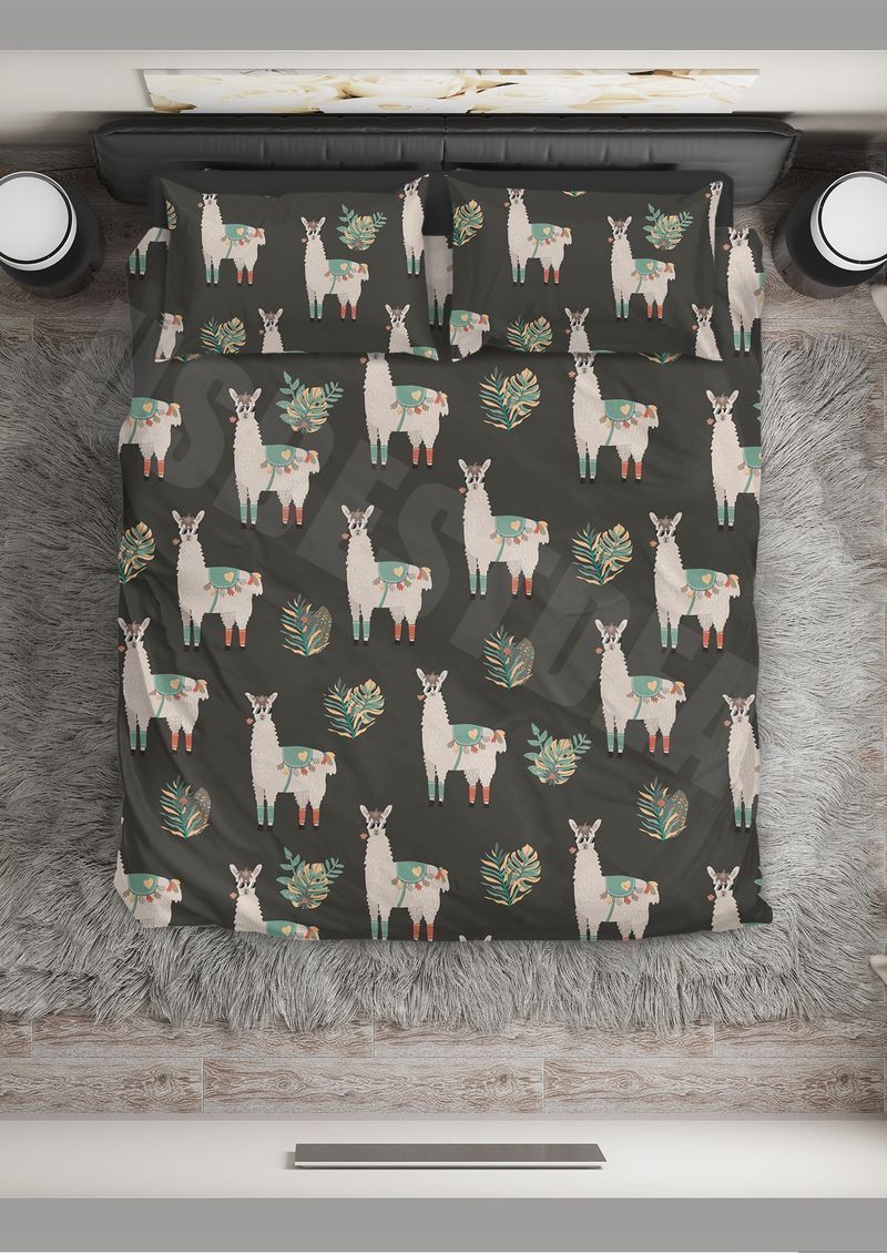 llama sleep tight bae pattern printed bedding set bedroom decor 3572