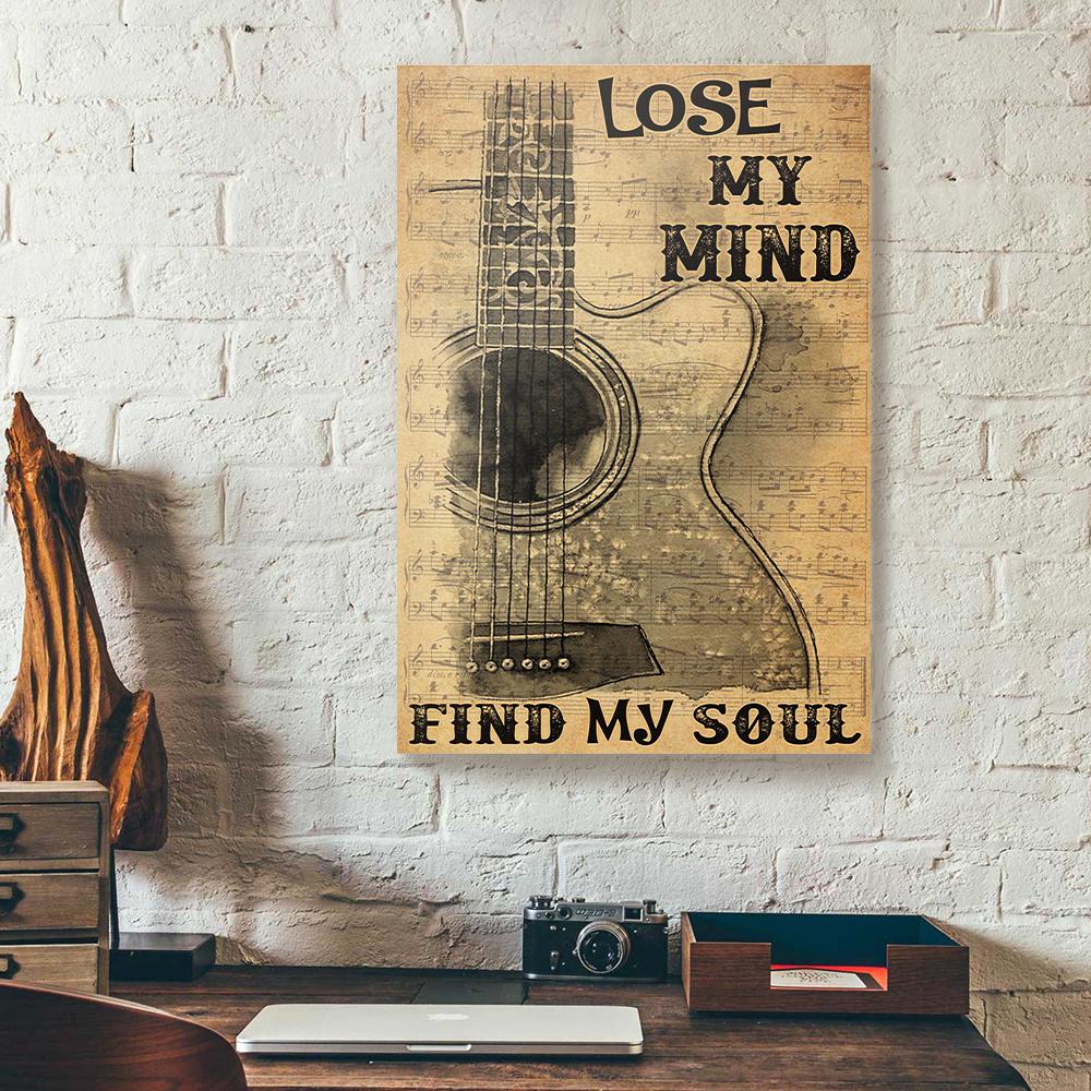 lose my mind find my soul guitar acoustic canvas prints wall art decor 8783