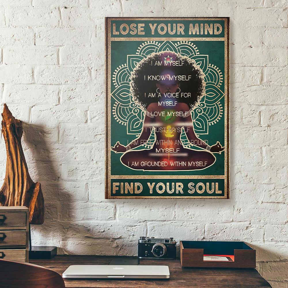 lose your mind find your soul yoga canvas prints wall art decor 3143
