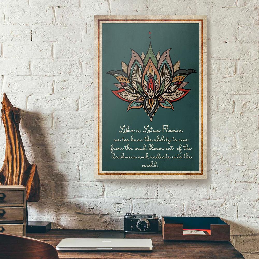lotus yoga canvas prints wall art decor 2164