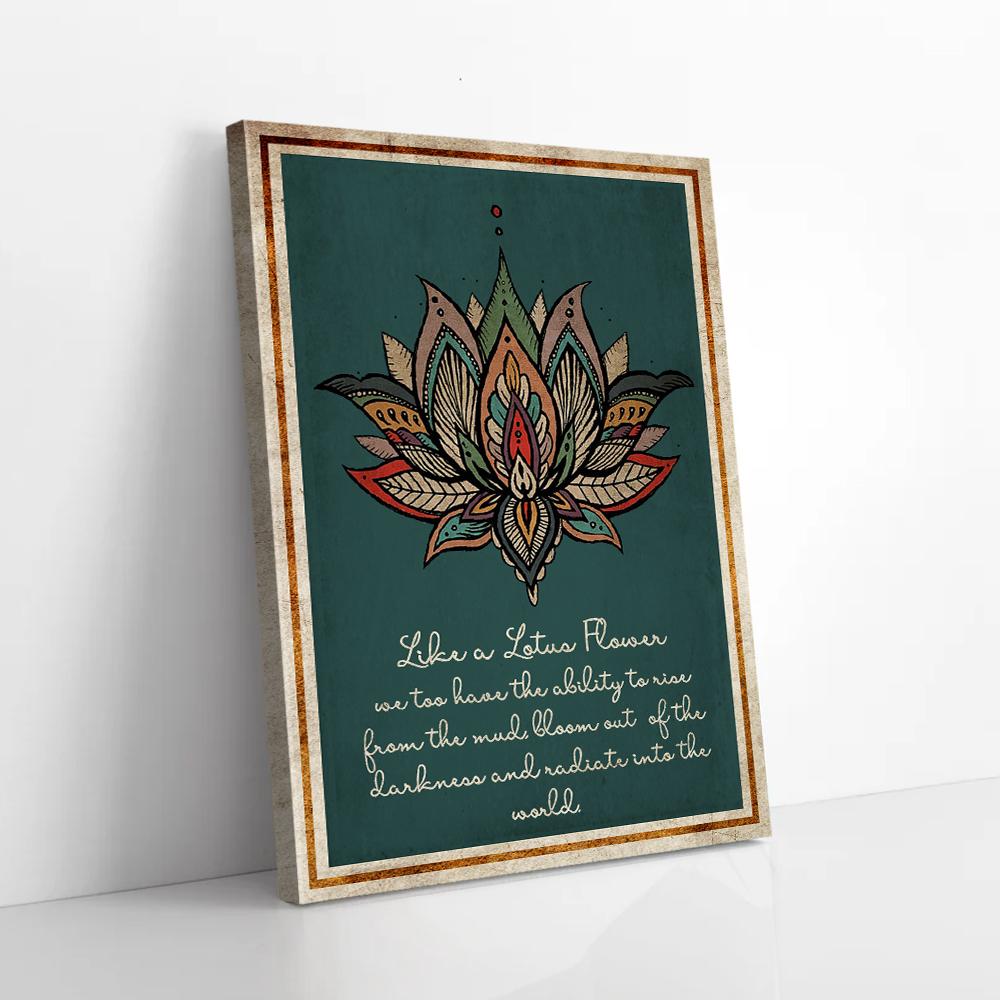lotus yoga canvas prints wall art decor 8807
