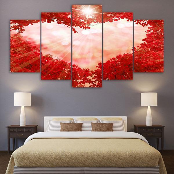 love 01 abstract 5 panel canvas art wall decor 3157