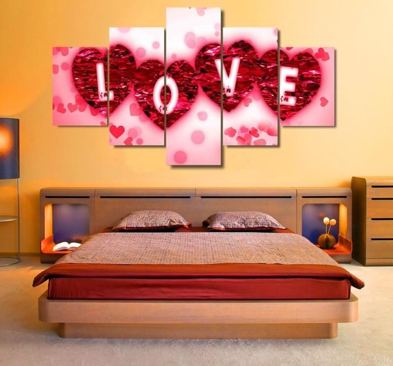 love 05 abstract 5 panel canvas art wall decor 6027