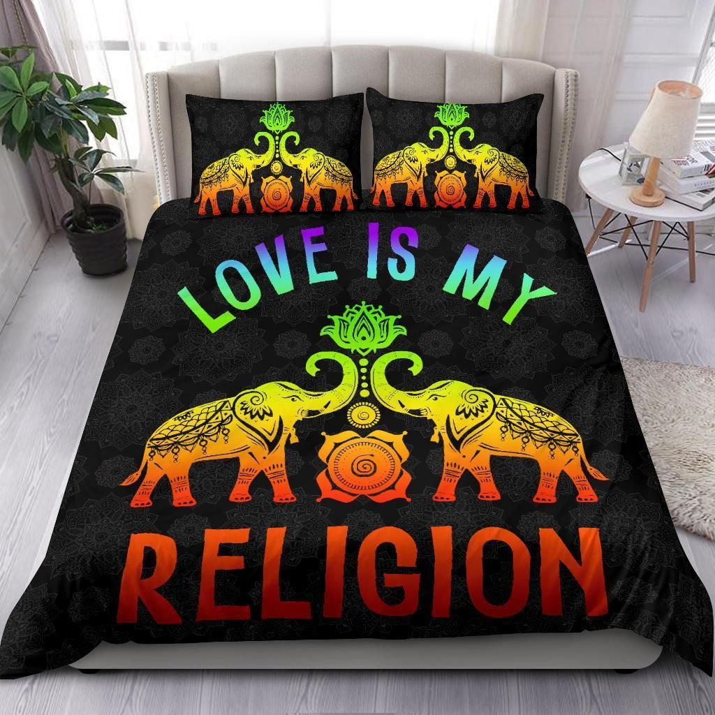 love elephant religion colorful lotus bedding set bedroom decor 5442