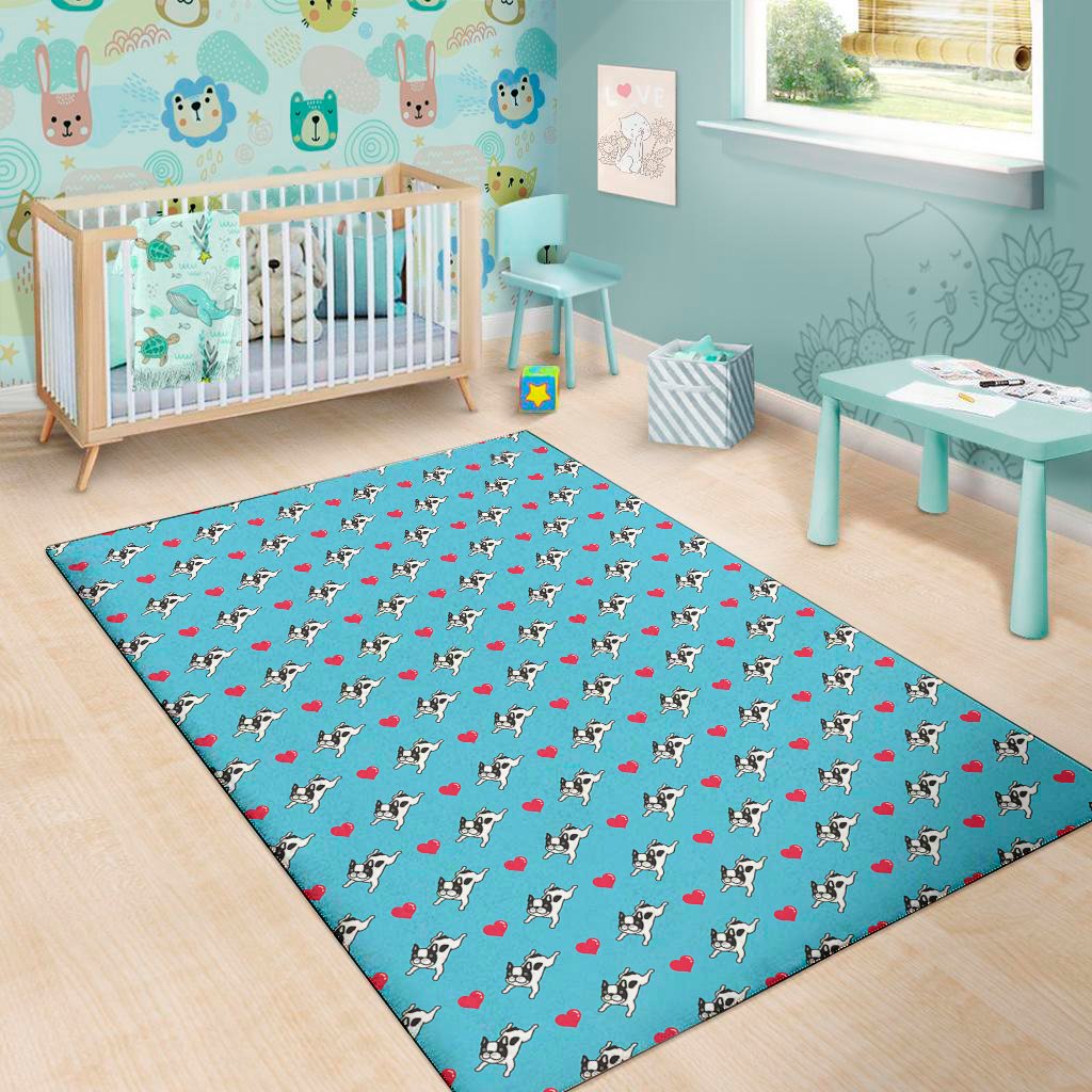 love french bulldog pattern print area rug floor decor 2117