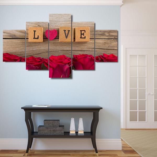love in scrabble abstract 5 panel canvas art wall decor 5510