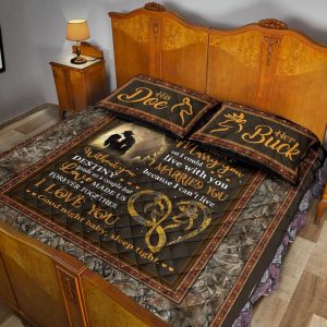 love made us together forever ver4 native pattern deer hunting valentine gifts wedding anniversary gift quilt bedding set 4457