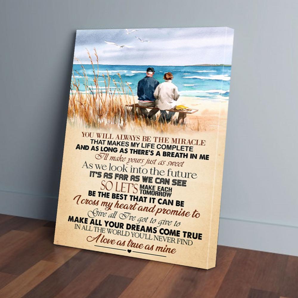 love on beach canvas prints wall art decor 1630