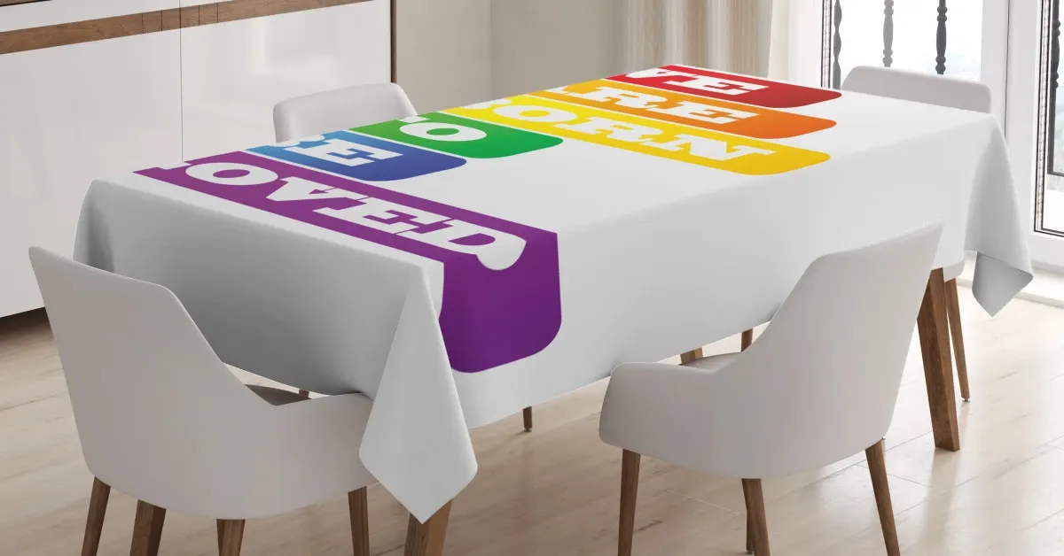 Love Pride Words 3D Printed Tablecloth Table Decor love pride words 3d printed tablecloth table decor 2588