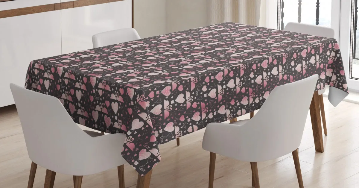 love swans hearts 3d printed tablecloth table decor 1567