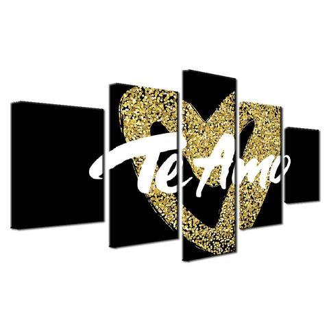 love te amo abstract 5 panel canvas art wall decor 7351