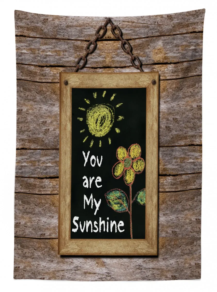 love words on blackboard 3d printed tablecloth table decor 8300