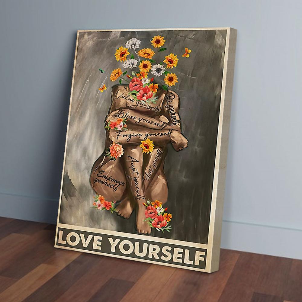 Love Yourself Black Woman Canvas Prints - Wall Art Decor love yourself black woman canvas prints wall art decor 3185