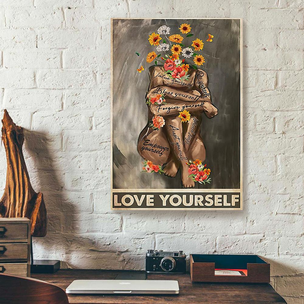 Love Yourself Black Woman Canvas Prints - Wall Art Decor love yourself black woman canvas prints wall art decor 4271