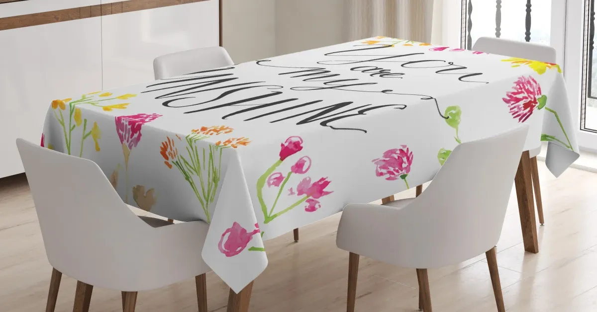 Loving My Sunshine Slogan 3D Printed Tablecloth Table Decor loving my sunshine slogan 3d printed tablecloth table decor 1835