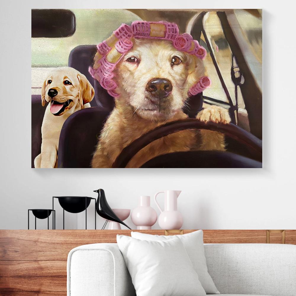 lucia heffernan driving mom baby canvas prints wall art decor 1259