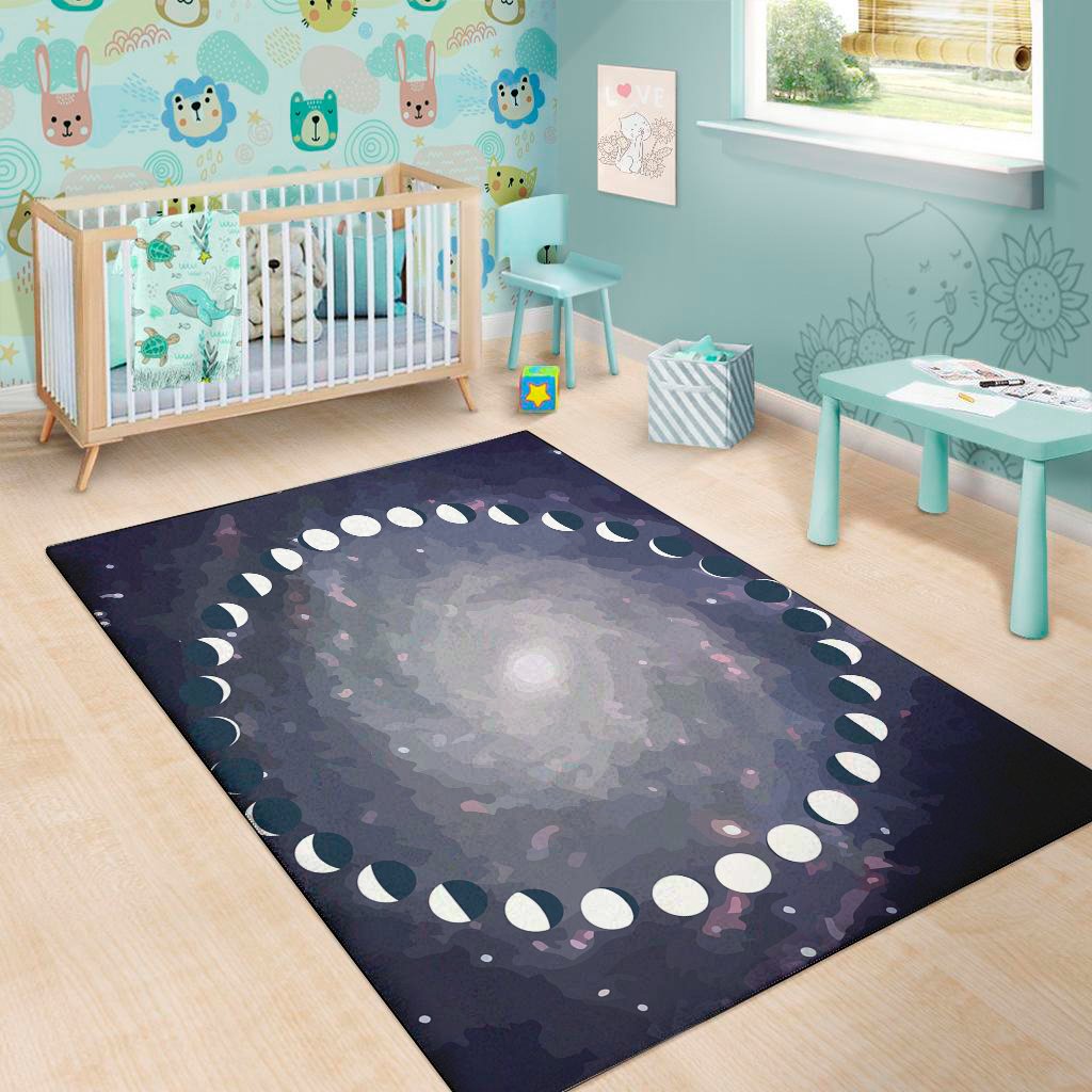 lunar phase cycle print area rug floor decor 2758