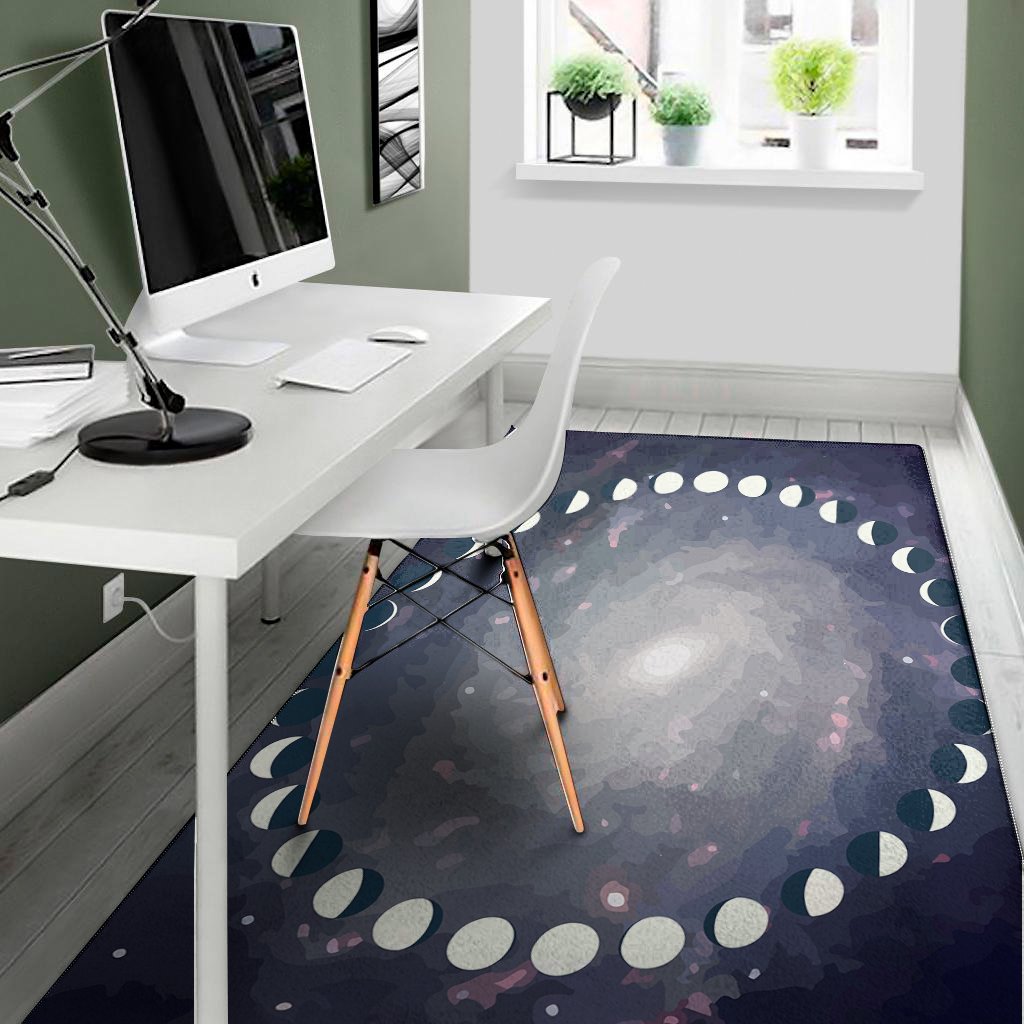 lunar phase cycle print area rug floor decor 7585