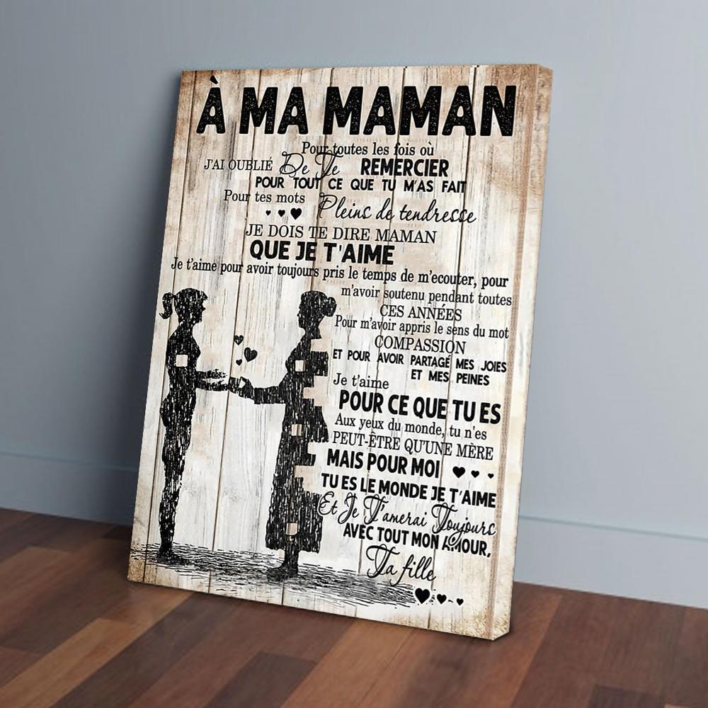ma maman pour toutes les fois o ja fille mothers day gift canvas wall art 3659