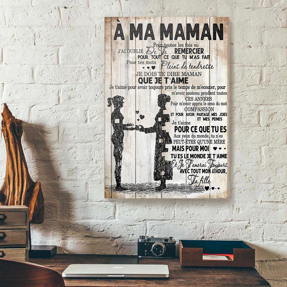 ma maman pour toutes les fois o ja fille mothers day gift canvas wall art 6958