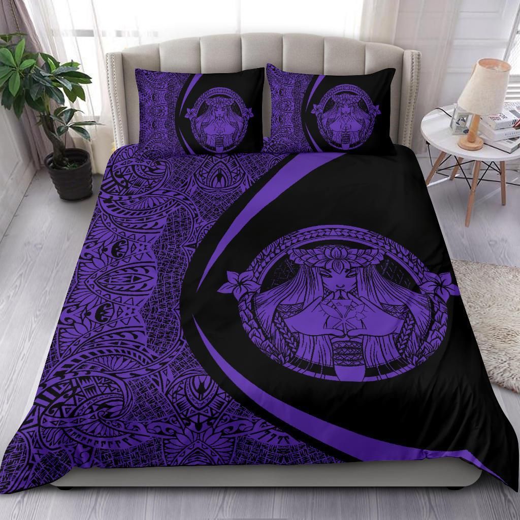 madame pele kanaka plumeria polynesian circle style duvet cover bedding set 6927