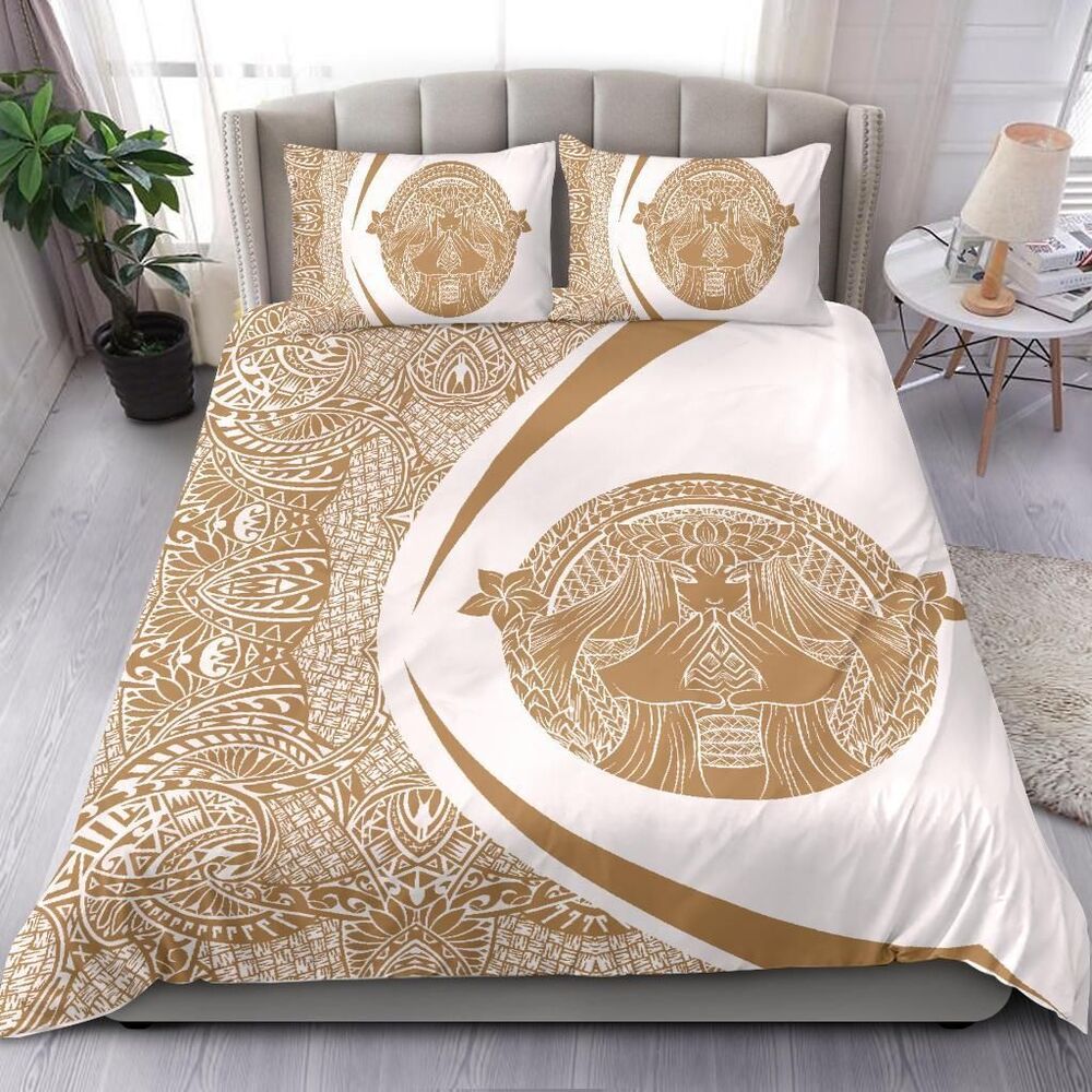 Madame Pele Plumeria Polynesian Circle Style Gold And White Duvet Cover Bedding Set madame pele plumeria polynesian circle style gold and white duvet cover bedding set 2462