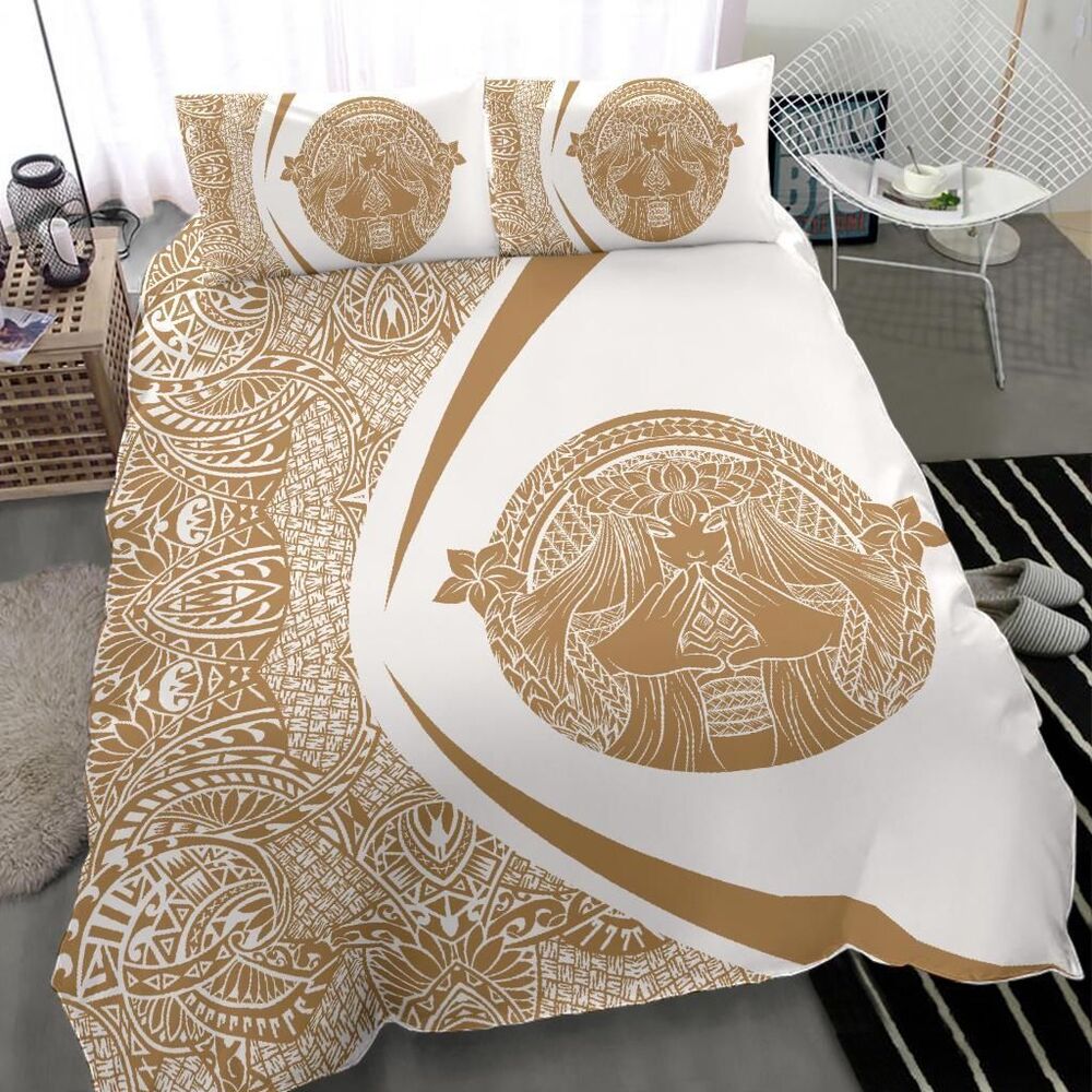 Madame Pele Plumeria Polynesian Circle Style Gold And White Duvet Cover Bedding Set madame pele plumeria polynesian circle style gold and white duvet cover bedding set 6664