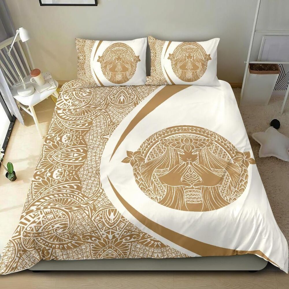Madame Pele Plumeria Polynesian Circle Style Gold And White Duvet Cover Bedding Set madame pele plumeria polynesian circle style gold and white duvet cover bedding set 8170