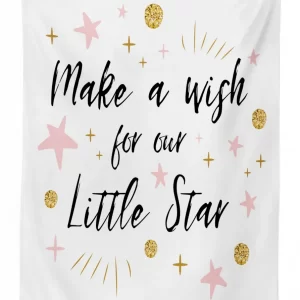make a wish for little star 3d printed tablecloth table decor 6907
