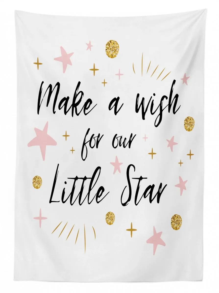make a wish for little star 3d printed tablecloth table decor 6907