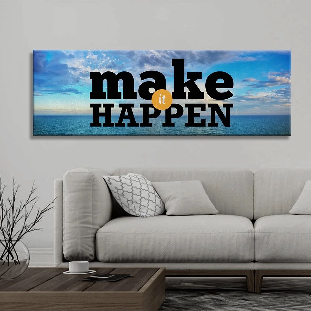 Make It Happen Motivational Positive Canvas Print - Wall Art Decor make it happen motivational positive canvas print wall art decor 1457