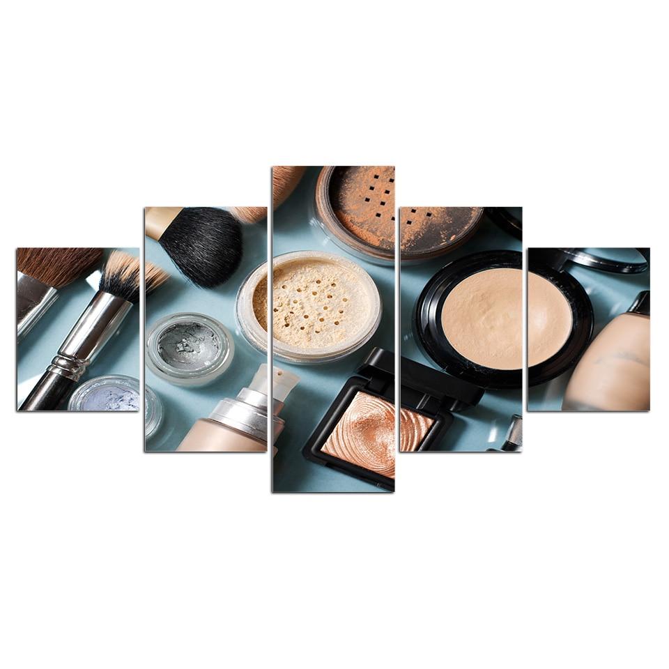 make up still life abstract 5 panel canvas art wall decor 3052