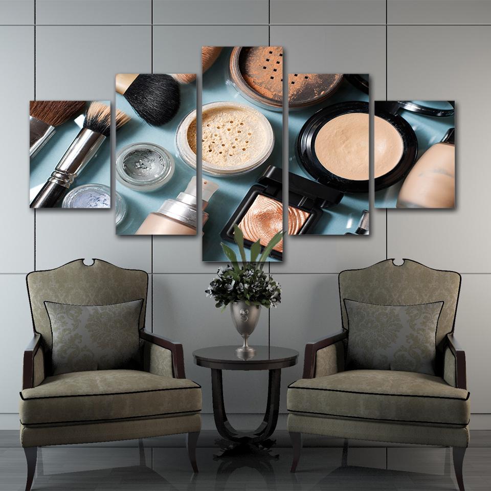 make up still life abstract 5 panel canvas art wall decor 8734