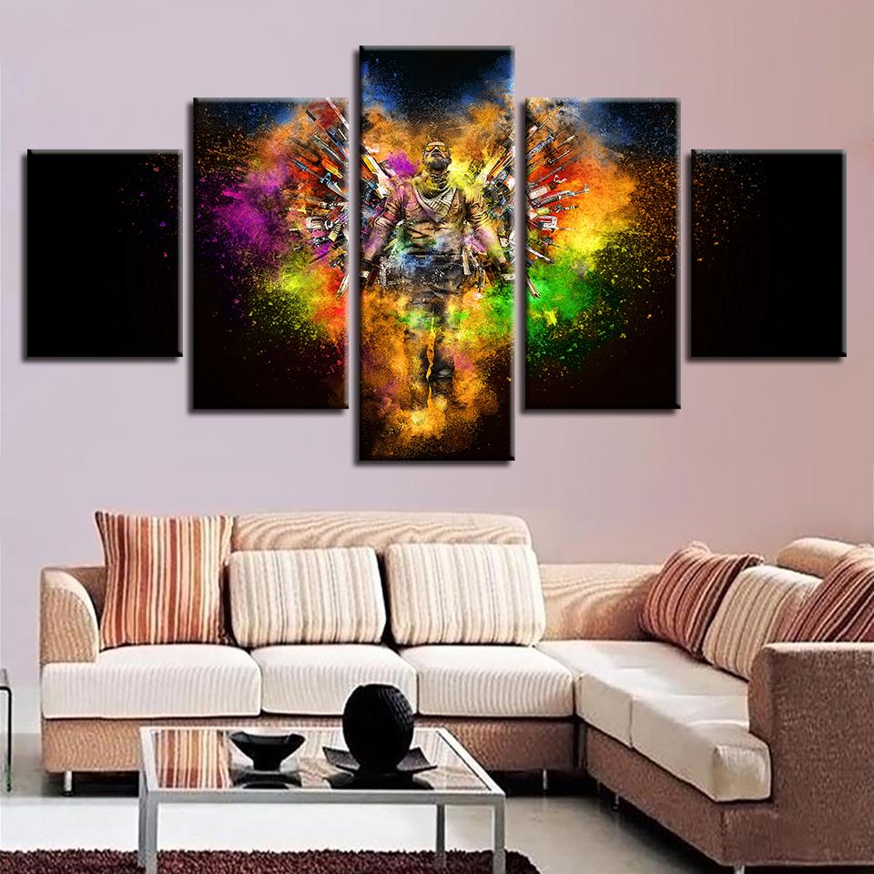 man and wings abstract heart shaped 1 abstract 5 panel canvas art wall decor 3155