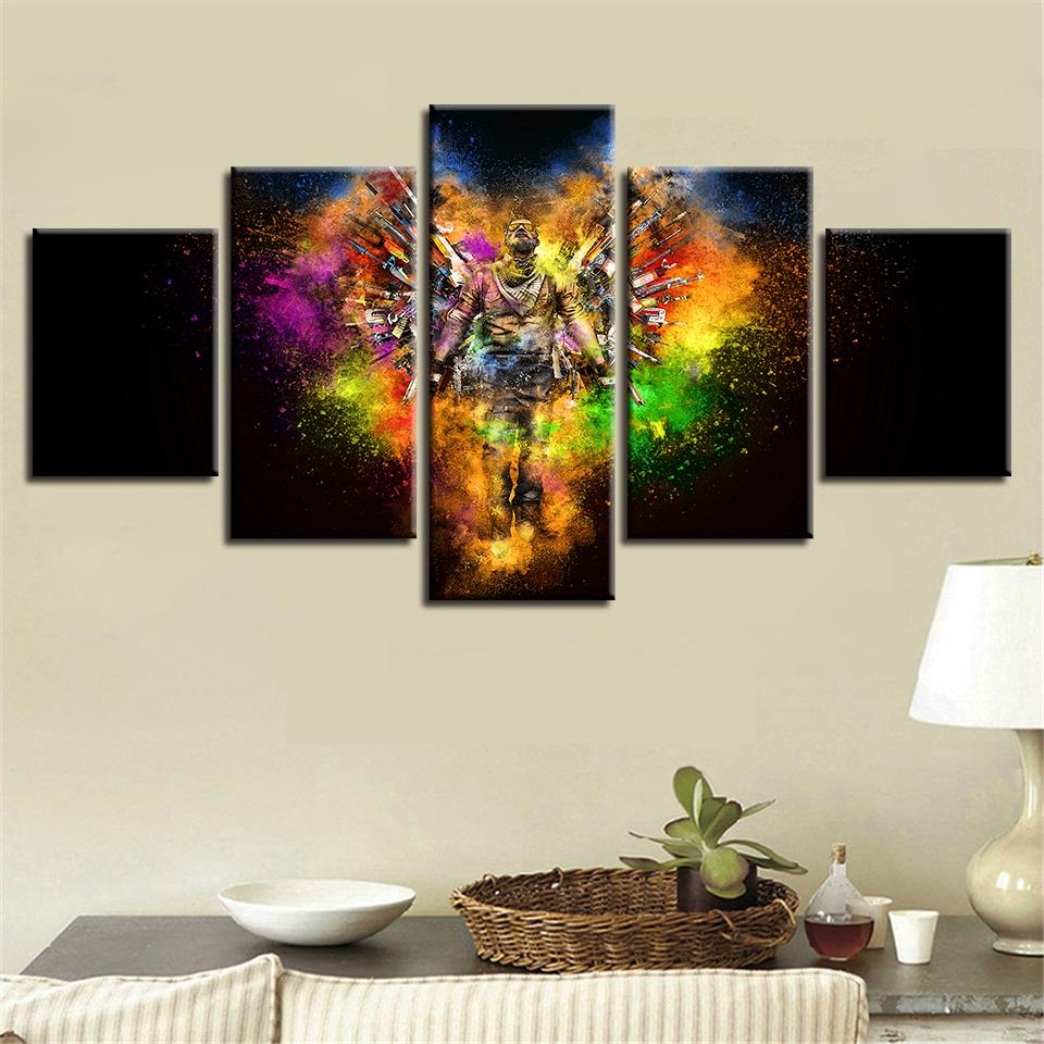 man and wings abstract heart shaped 1 abstract 5 panel canvas art wall decor 8600