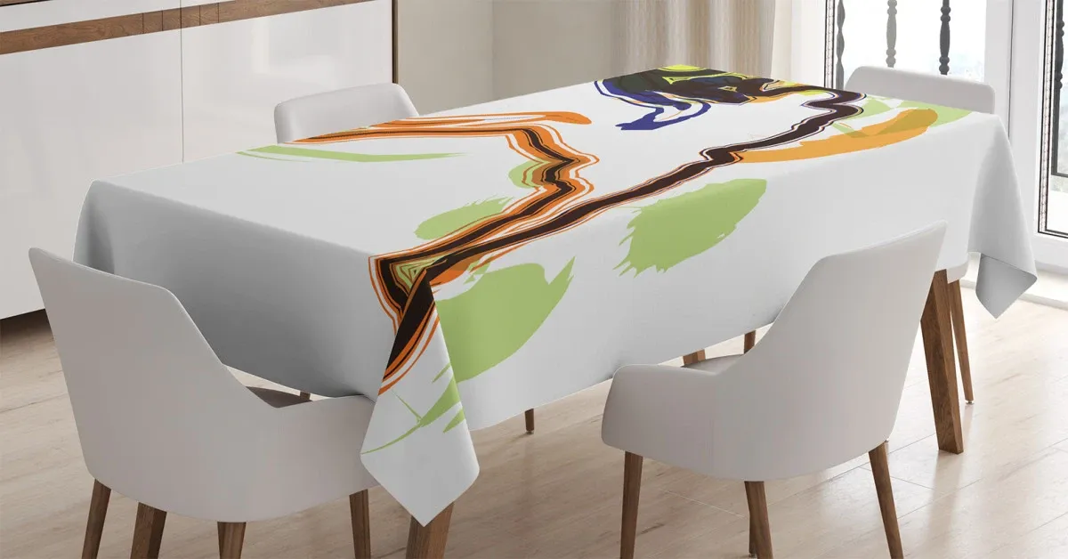 man playing basketball 3d printed tablecloth table decor 1250