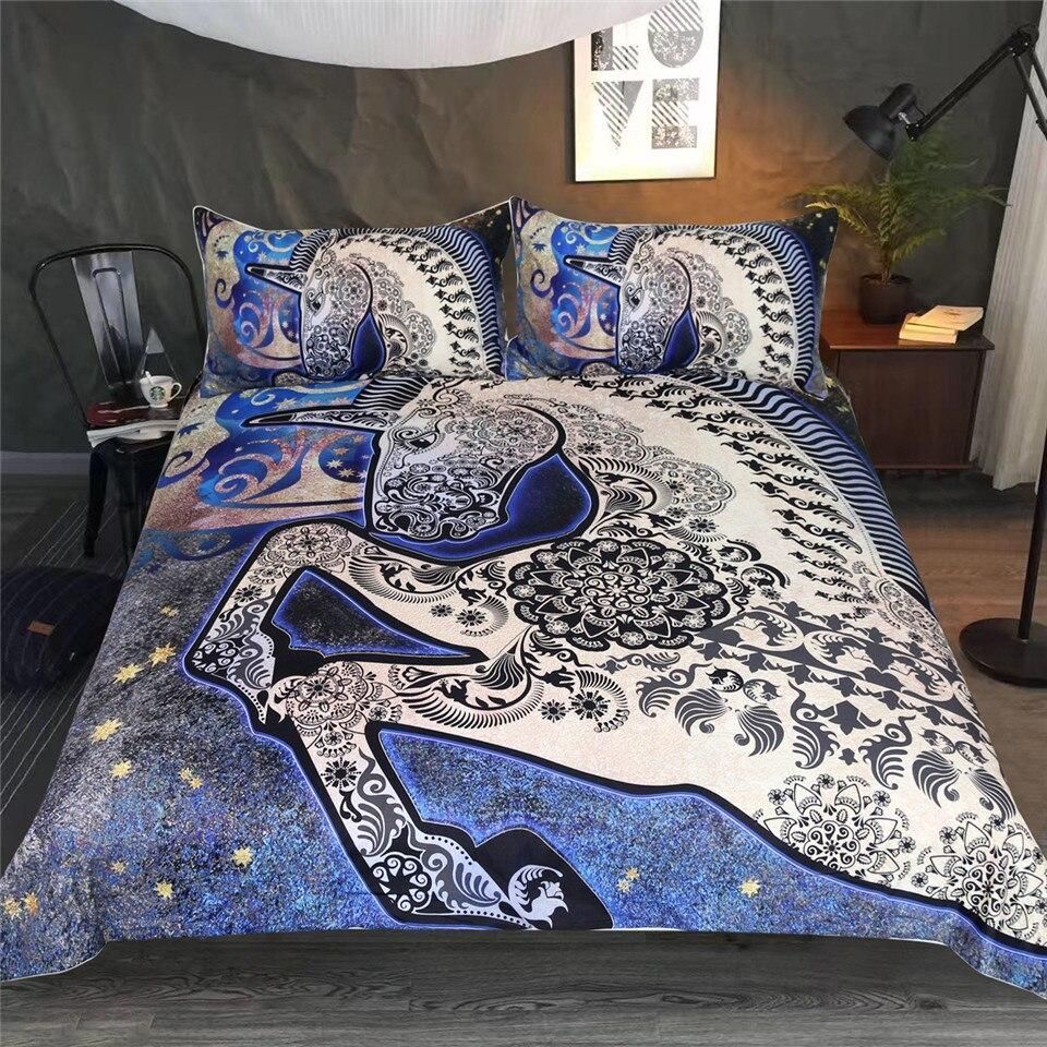 mandala flowers unicorn bedding set bedroom decor 1607
