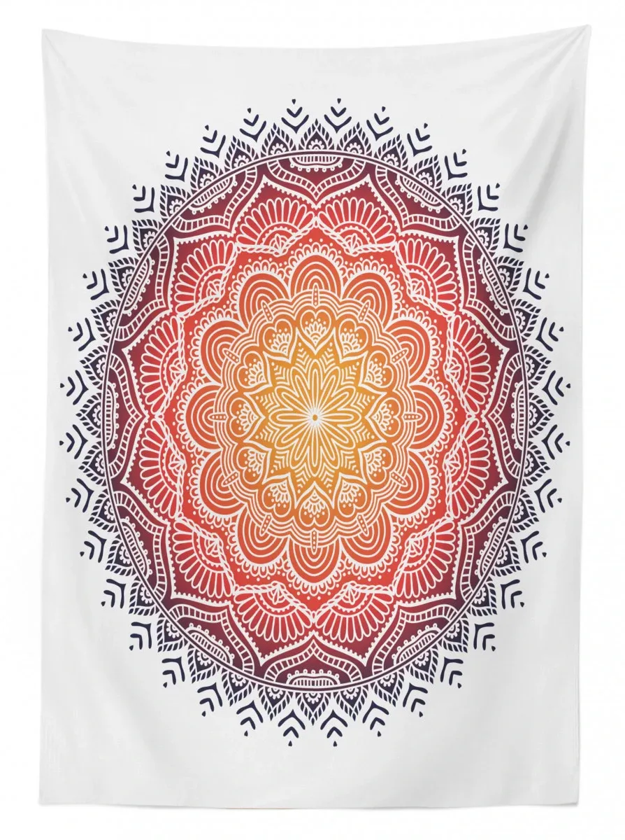 mandala orient heart 3d printed tablecloth table decor 1477