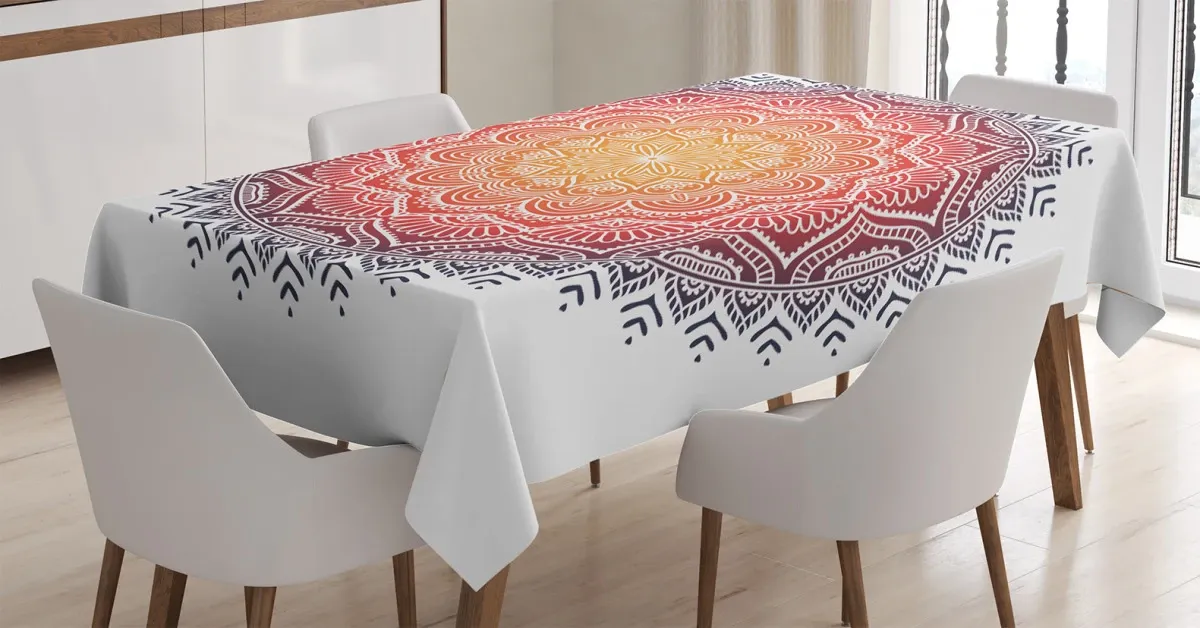 mandala orient heart 3d printed tablecloth table decor 2109