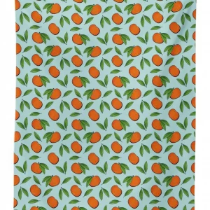 mandarin fruit and leaves 3d printed tablecloth table decor 8949