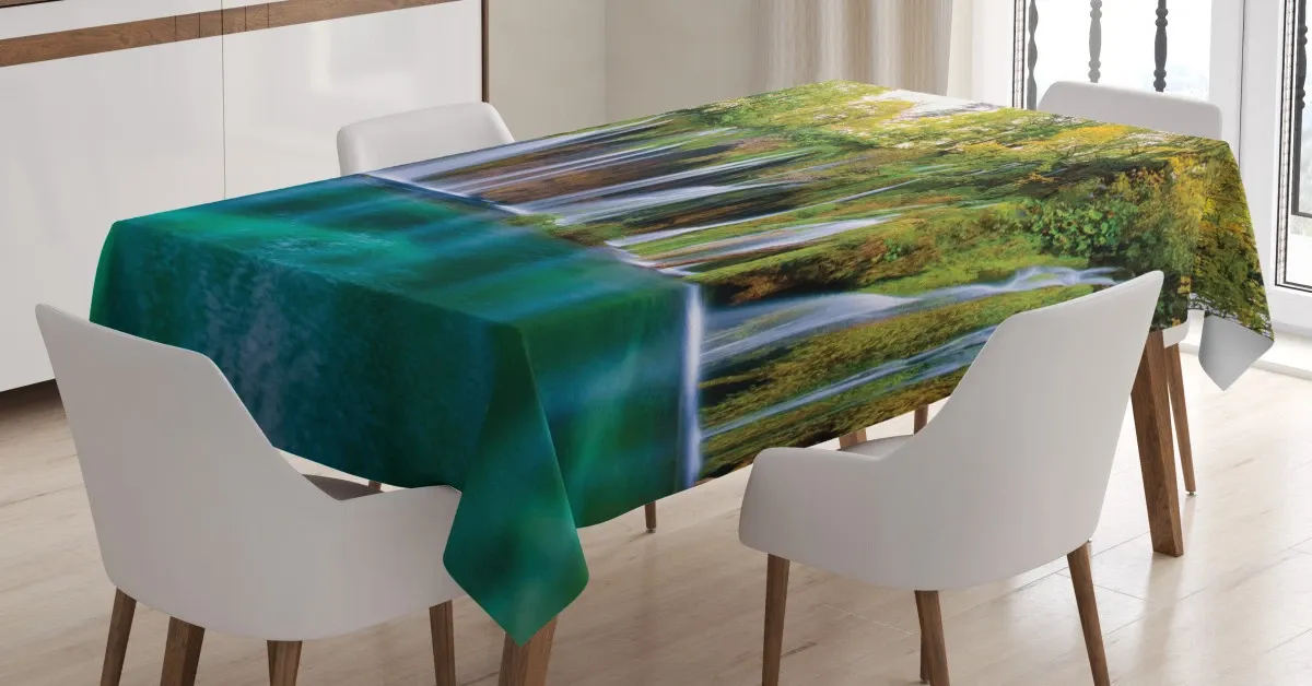 Many Small Waterfalls Photo 3D Printed Tablecloth Table Decor many small waterfalls photo 3d printed tablecloth table decor 1389