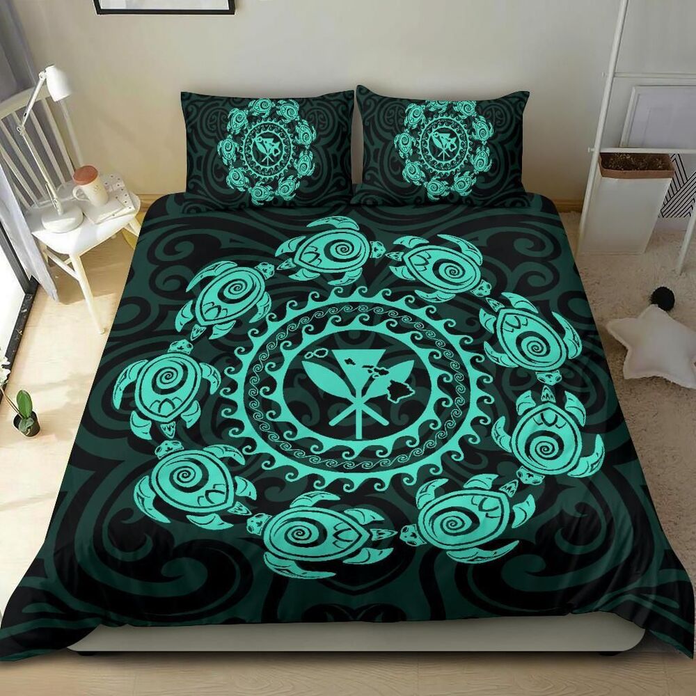 Map Kanaka Turtles Circle Style Turquoise Polynesian Duvet Cover Bedding Set map kanaka turtles circle style turquoise polynesian duvet cover bedding set 5959