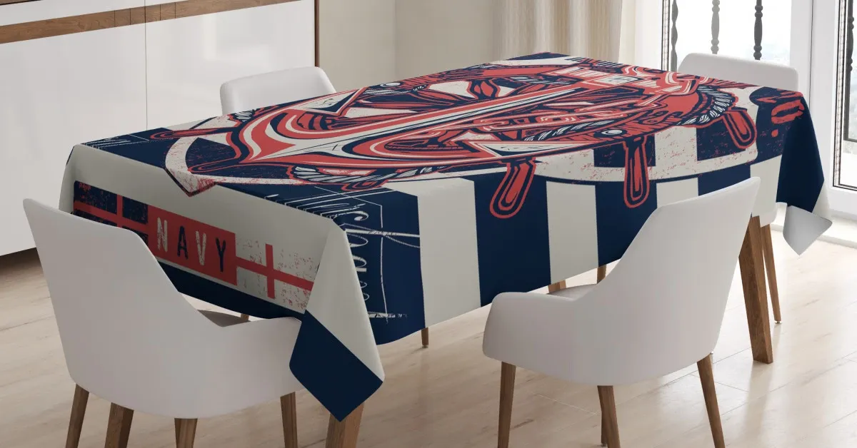 marine design 3d printed tablecloth table decor 5801