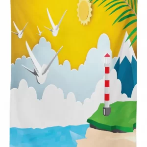 marine paper cut art 3d printed tablecloth table decor 7319