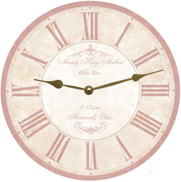marry kay miller white and pink decoration gift wall clock 1396