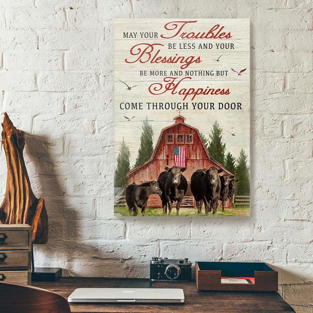 may your troubles be bless cow canvas prints wall art decor 8567